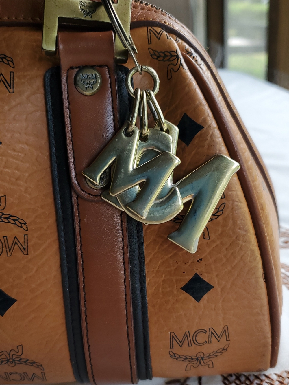 MCM Cognac Visetos Satchel Bag - Picture 2 of 11